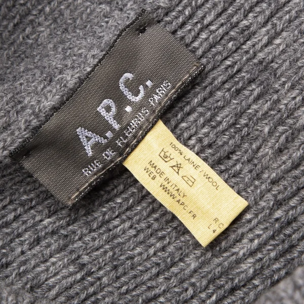 アーペーセーA.P.C. リブウールパッチニットキャップ グレー K-113471_011