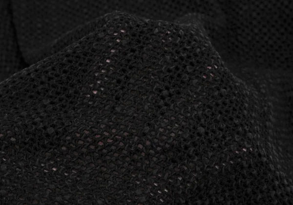 アツロウタヤマA.T ATSURO TAYAMA メッシュ編みギャザースリーブ半袖シャツ 黒M位 K-113476_011