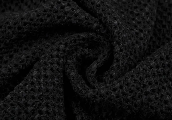 アツロウタヤマA.T ATSURO TAYAMA メッシュ編みギャザースリーブ半袖シャツ 黒M位 K-113476_012