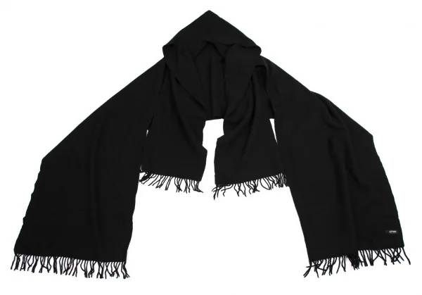 アツロウタヤマA.T ATSURO TAYAMA フリンジマフラーショール 黒M位 K-113478_002