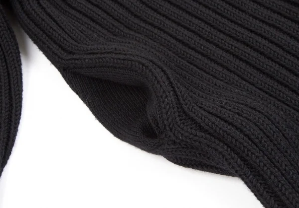ヨウジヤマモト ファムYohji Yamamoto FEMMEロング丈ジップアップローゲージニット 黒M K-113497_007