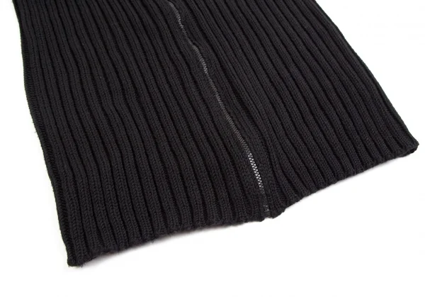 ヨウジヤマモト ファムYohji Yamamoto FEMMEロング丈ジップアップローゲージニット 黒M K-113497_008