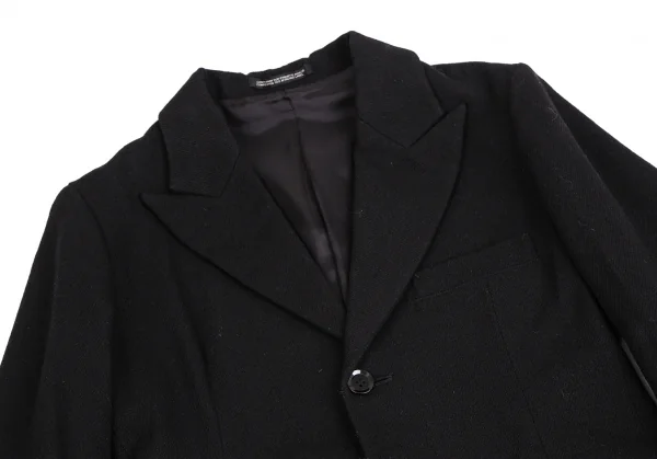 ヨウジヤマモト ファムYohji Yamamoto FEMME モノグラムレザー切替プリーツスカートドッキングジャケット 黒1 K-113499_003