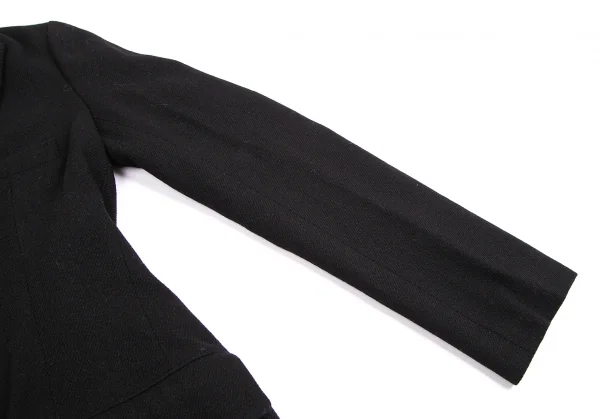 ヨウジヤマモト ファムYohji Yamamoto FEMME モノグラムレザー切替プリーツスカートドッキングジャケット 黒1 K-113499_006