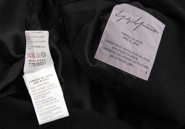 ヨウジヤマモト ファムYohji Yamamoto FEMME モノグラムレザー切替プリーツスカートドッキングジャケット 黒1 K-113499_017