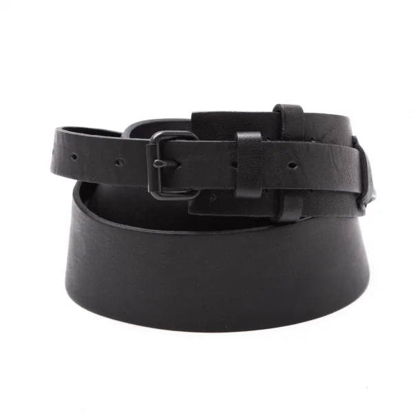 ヨウジヤマモト ファムYohji Yamamoto FEMME カーブレザーベルト 黒 K-113502_001