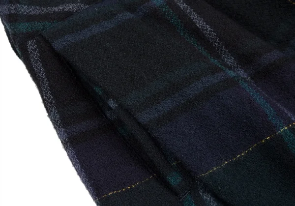 タケシコウサカバイ ワイズ ピンクレーベルTAKESHI KOSAKA by Y's Pink Label タータンチェックタックショートパンツ 青緑黒M位 K-113509_003