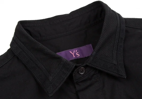 タケシコウサカバイ ワイズ ピンクレーベルTAKESHI KOSAKA by Y's Pink Label コットンフロントギャザーデザインプルオーバーロングシャツ 黒2 K-113510_004