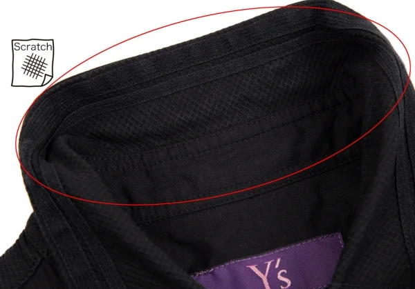 タケシコウサカバイ ワイズ ピンクレーベルTAKESHI KOSAKA by Y's Pink Label コットンフロントギャザーデザインプルオーバーロングシャツ 黒2 K-113510_005