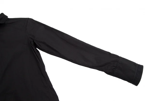 タケシコウサカバイ ワイズ ピンクレーベルTAKESHI KOSAKA by Y's Pink Label コットンフロントギャザーデザインプルオーバーロングシャツ 黒2 K-113510_008