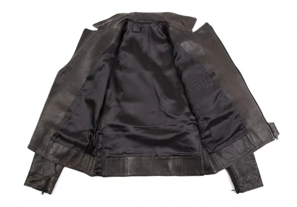 エヌハリウッド N.HOOLYWOOD レザーモーターサイクルジャケット 焦げ茶36 K-113519_013
