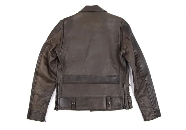 エヌハリウッド N.HOOLYWOOD レザーモーターサイクルジャケット 焦げ茶36 K-113519_014