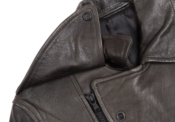 エヌハリウッド N.HOOLYWOOD レザーモーターサイクルジャケット 焦げ茶36 K-113519_004