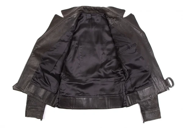 エヌハリウッド N.HOOLYWOOD レザーモーターサイクルジャケット 焦げ茶38 K-113520_013