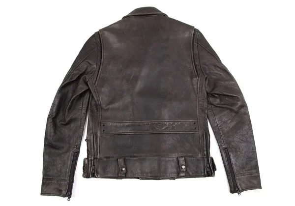 エヌハリウッド N.HOOLYWOOD レザーモーターサイクルジャケット 焦げ茶38 K-113520_014