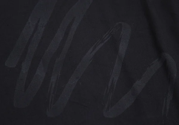 ヨウジヤマモト プールオムYohji Yamamoto POUR HOMME ハンドドローイングラインプリントレーヨンオープンカラーシャツ 黒M位 K-113529_013