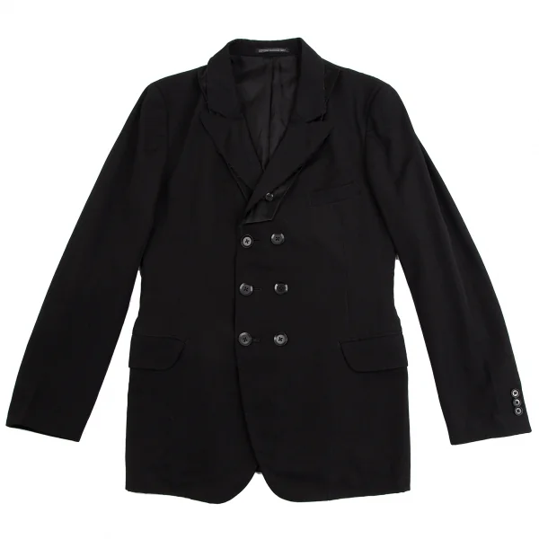 ヨウジヤマモト　黒　ジャケット Yohji Yamamoto 2024-25AW 秋の2Wayジャケットスタイリング
