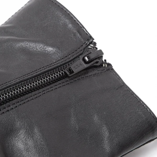 アンドゥムルメステールANN DEMEULEMEESTER レザーチャンキーヒールショートブーツ 黒39(24.5位) K-113561_010