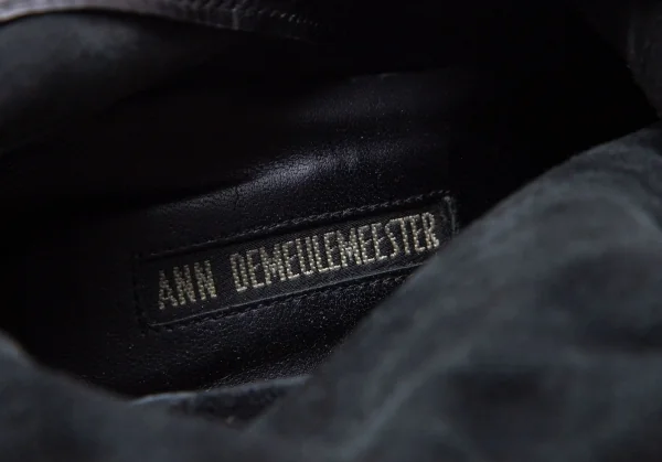 アンドゥムルメステールANN DEMEULEMEESTER レザーチャンキーヒールショートブーツ 黒39(24.5位) K-113561_015