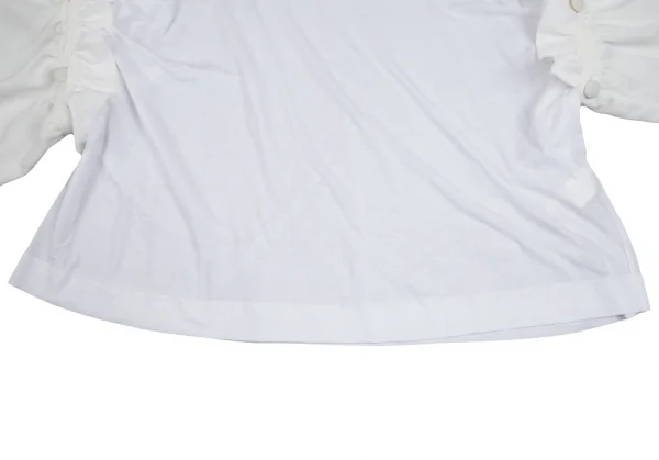 タケシコウサカバイ ワイズ ピンクレーベルTAKESHI KOSAKA by Y's Pink Label 袖着脱異素材切替カットソー 白2 K-113570_013