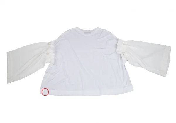 タケシコウサカバイ ワイズ ピンクレーベルTAKESHI KOSAKA by Y's Pink Label 袖着脱異素材切替カットソー 白2 K-113570_015