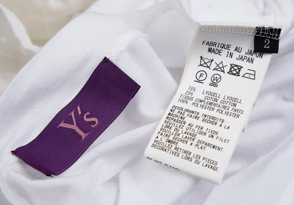 タケシコウサカバイ ワイズ ピンクレーベルTAKESHI KOSAKA by Y's Pink Label 袖着脱異素材切替カットソー 白2 K-113570_019