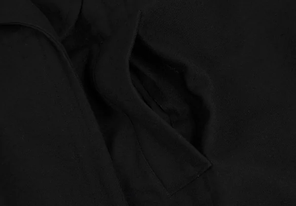 ワイズY's ウールスタンドカラーボタンレスロングジャケット 黒3 K-113574_012