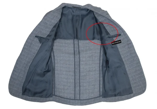イッセイミヤケ メンISSEY MIYAKE MEN リネンウールBジャケット 水色2 K-113578_011
