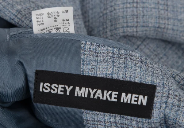 イッセイミヤケ メンISSEY MIYAKE MEN リネンウールBジャケット 水色2 K-113578_017