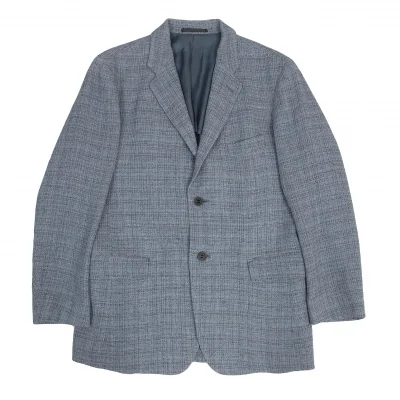 イッセイミヤケ メンISSEY MIYAKE MEN リネンウールBジャケット 水色
