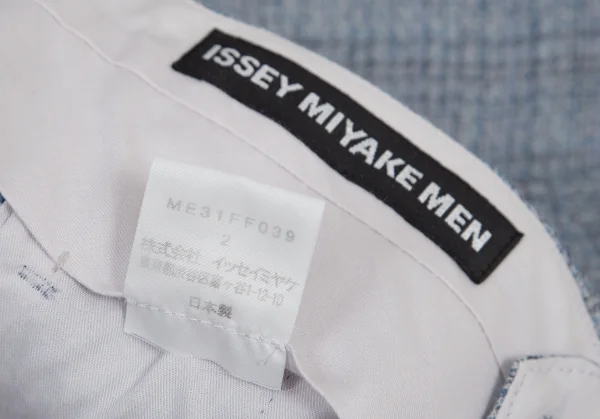 イッセイミヤケ メンISSEY MIYAKE MEN リネンウールツータックパンツ 水色2 K-113579_014