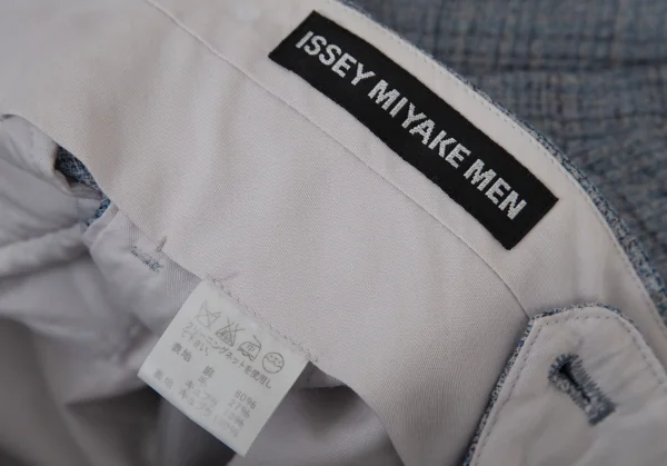 イッセイミヤケ メンISSEY MIYAKE MEN リネンウールツータックパンツ 水色2 K-113579_015