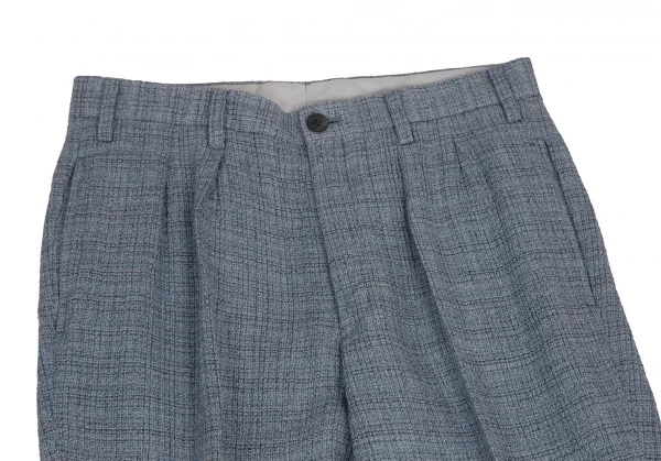 イッセイミヤケ メンISSEY MIYAKE MEN リネンウールツータックパンツ 水色2 K-113579_002