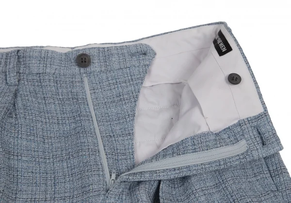 イッセイミヤケ メンISSEY MIYAKE MEN リネンウールツータックパンツ 水色2 K-113579_004