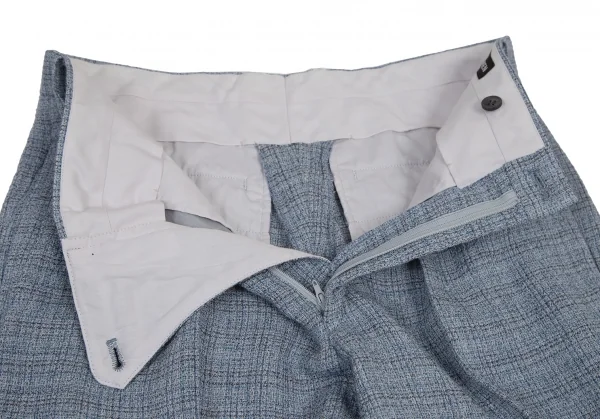 イッセイミヤケ メンISSEY MIYAKE MEN リネンウールツータックパンツ 水色2 K-113579_005
