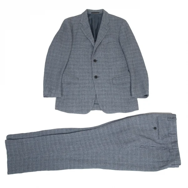 イッセイミヤケ メンISSEY MIYAKE MEN リネンウールBセットアップスーツ 水色2 K-113580_001