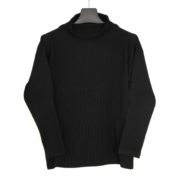 オムプリッセ イッセイ ミヤケHOMME PLISSE ISSEY MIYAKE プリーツハイネックカットソー 黒3 K-113586_001