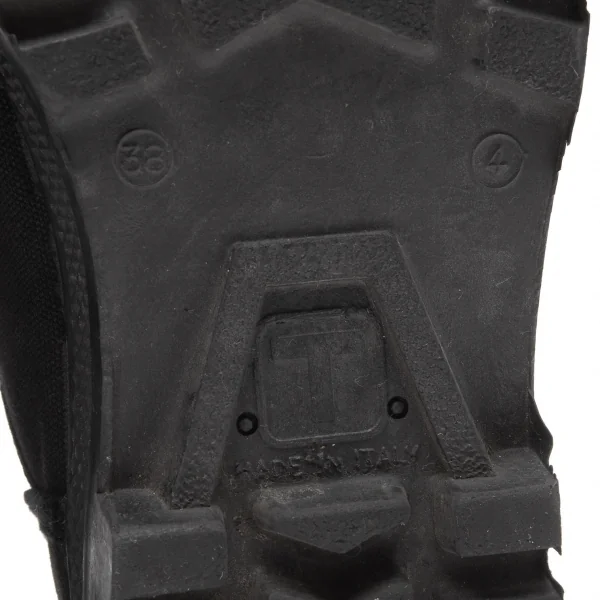 バーニーズニューヨークBARNEYS NEW YORK キャンバスラバーブーツ 黒38(24cm位) K-113597_011