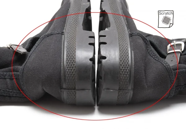 バーニーズニューヨークBARNEYS NEW YORK キャンバスラバーブーツ 黒38(24cm位) K-113597_012