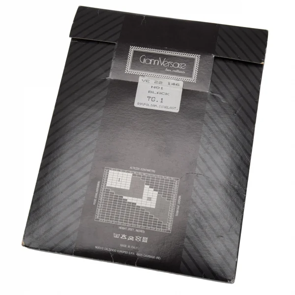 新品!ジャンニヴェルサーチGIANNI VERSACE パールラインストッキング 黒S~M K-113598_002