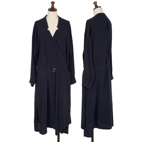 コルピエロCol Pierrot ポリカシュクールブラウスワンピース 紺M位 K-113621_001