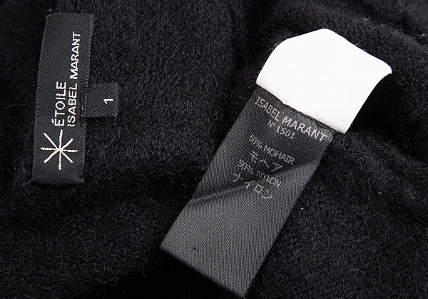 イザベルマランエトワールISABEL MARANT ETOILE モヘヤナイロン深Vネックニットセーター 黒1 K-113627_011