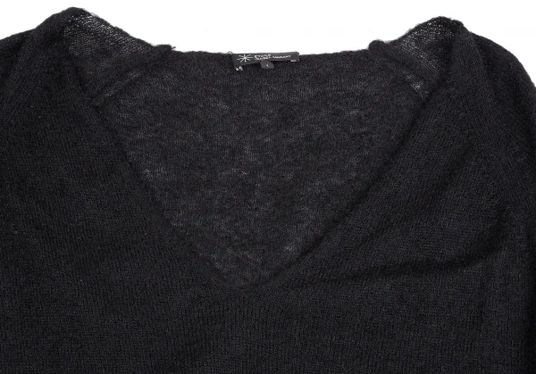 イザベルマランエトワールISABEL MARANT ETOILE モヘヤナイロン深Vネックニットセーター 黒1 K-113627_003