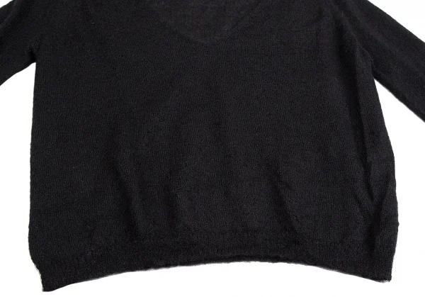 イザベルマランエトワールISABEL MARANT ETOILE モヘヤナイロン深Vネックニットセーター 黒1 K-113627_006