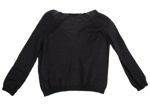 イザベルマランエトワールISABEL MARANT ETOILE モヘヤナイロン深Vネックニットセーター 黒1 K-113627_008