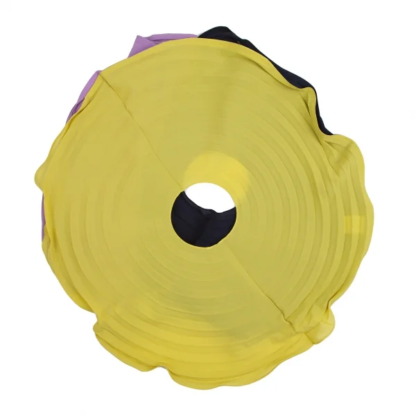 イッセイミヤケISSEY MIYAKE LINK RINGS トリカラーリングプリーツトップス 紺黄水色2 K-113646_003