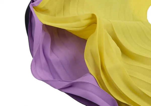 イッセイミヤケISSEY MIYAKE LINK RINGS トリカラーリングプリーツトップス 紺黄水色2 K-113646_006