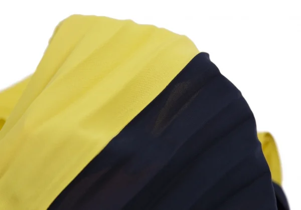 イッセイミヤケISSEY MIYAKE LINK RINGS トリカラーリングプリーツトップス 紺黄水色2 K-113646_010