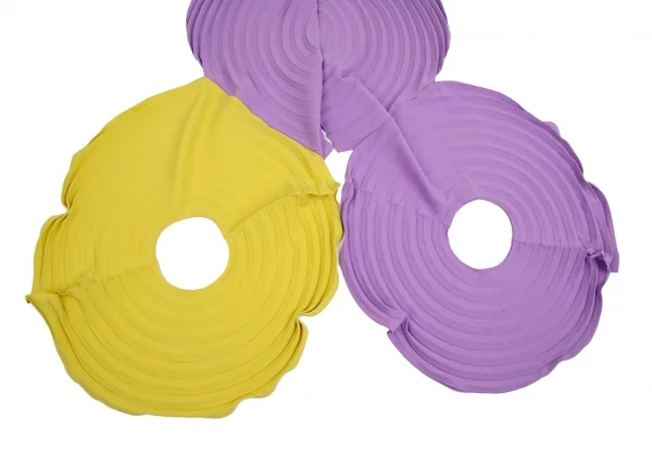 イッセイミヤケISSEY MIYAKE LINK RINGS バイカラーリングプリーツパンツ パープル黄2 K-113649_007