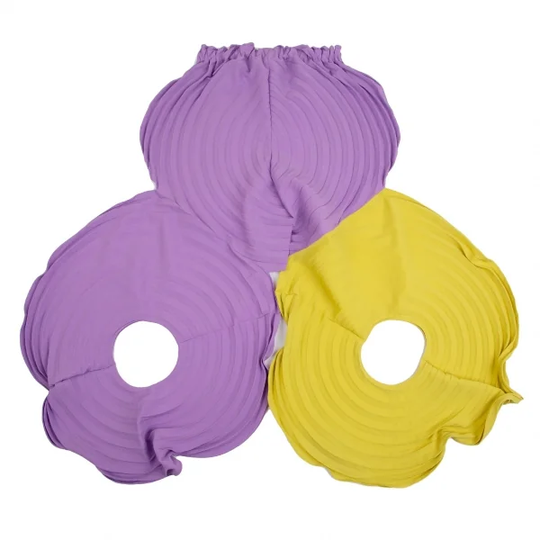 イッセイミヤケISSEY MIYAKE LINK RINGS バイカラーリングプリーツパンツ パープル黄2 K-113649_009